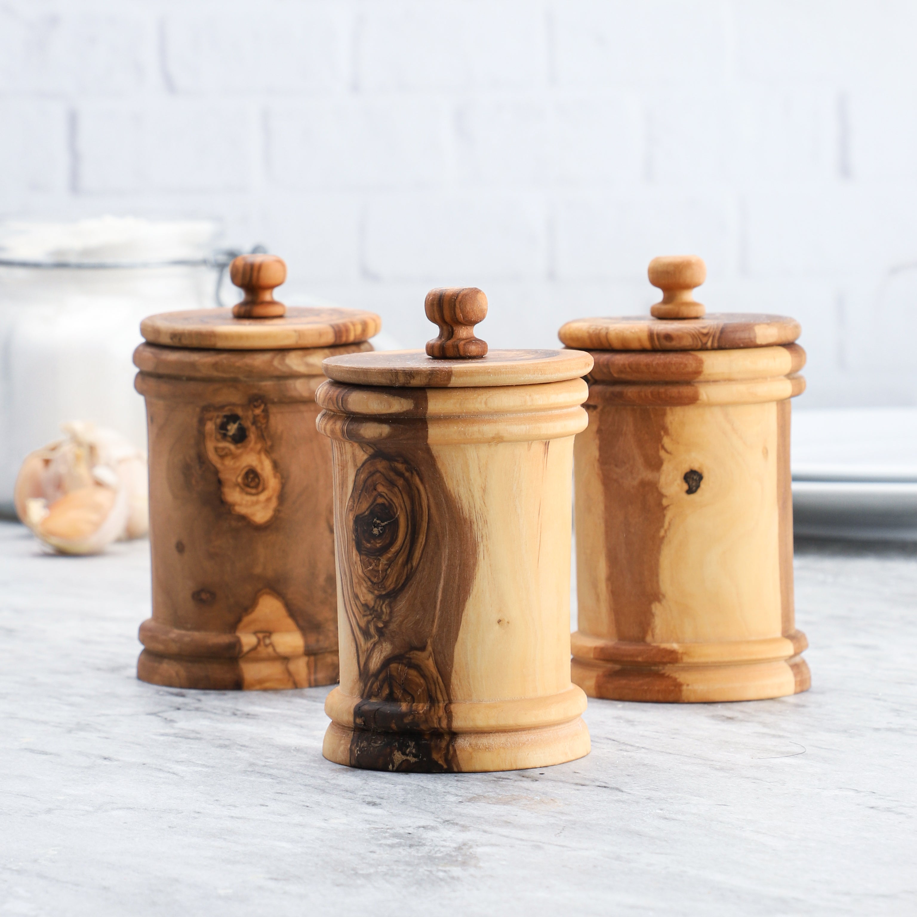 Spice Jar Olive Wood - ArtisRaw